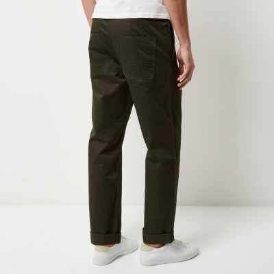 Khaki wide leg trousers